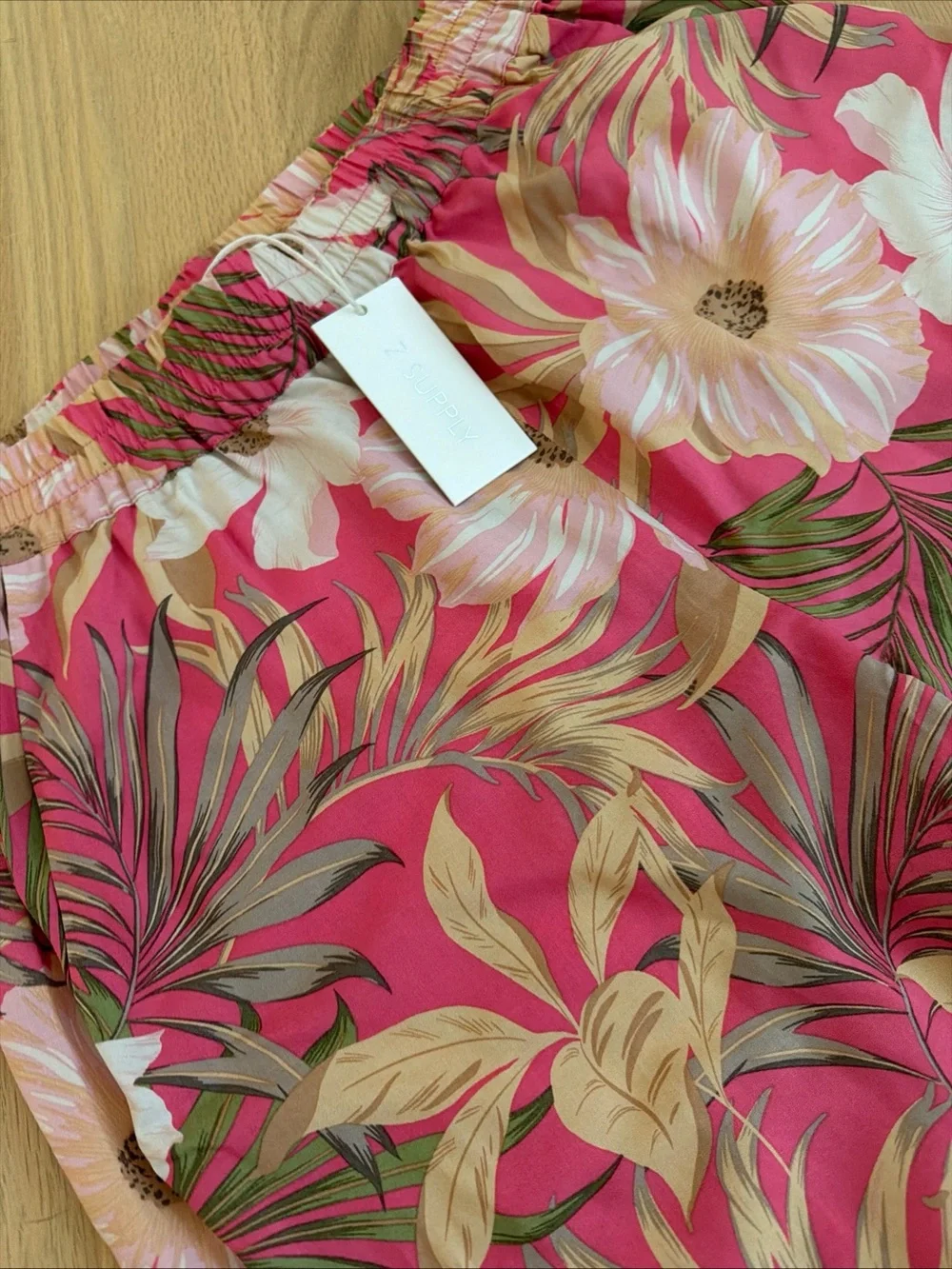 NWT Z Supply Dante Barra Tropic Pant Small Wide Leg Tropical Vacation Elastic